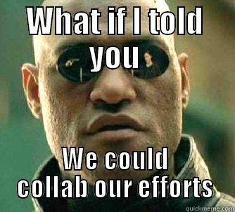 What if I told you, we could collab our efforts.